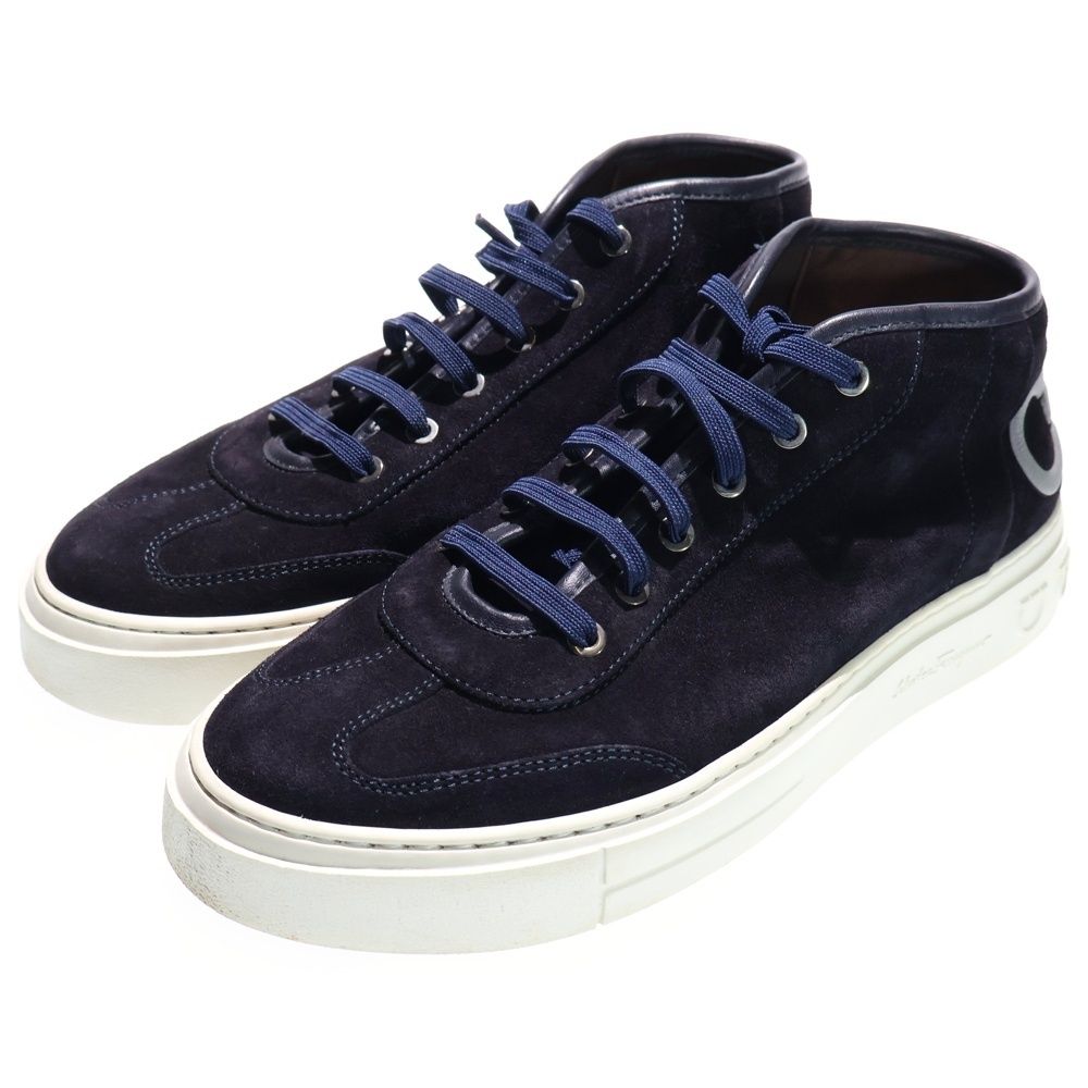 FERRAGAMO フェラガモ ミドルカット ロゴデザイン スニーカー ミドルカットスニーカー ブラック