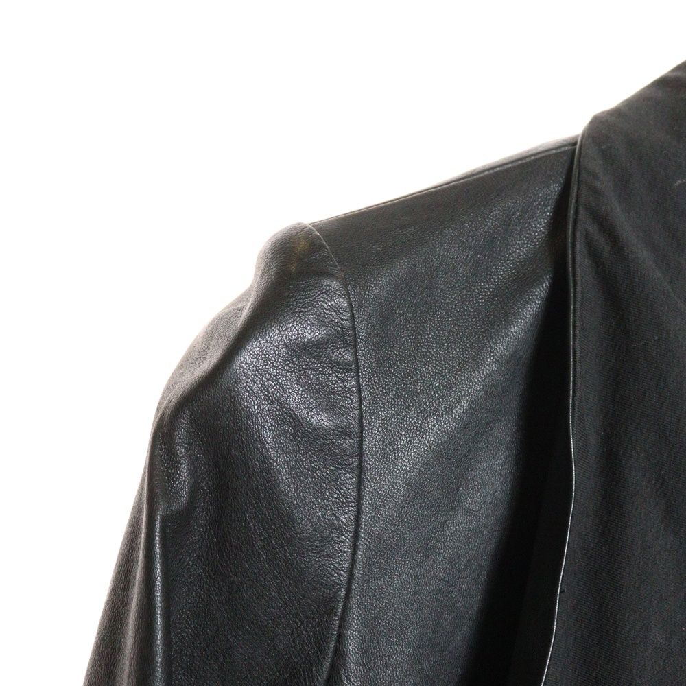 theory (セオリー) ラムレザー ハイネック ジャケット ブラック 01