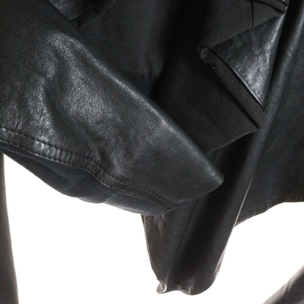 theory (セオリー) ラムレザー ハイネック ジャケット ブラック 01