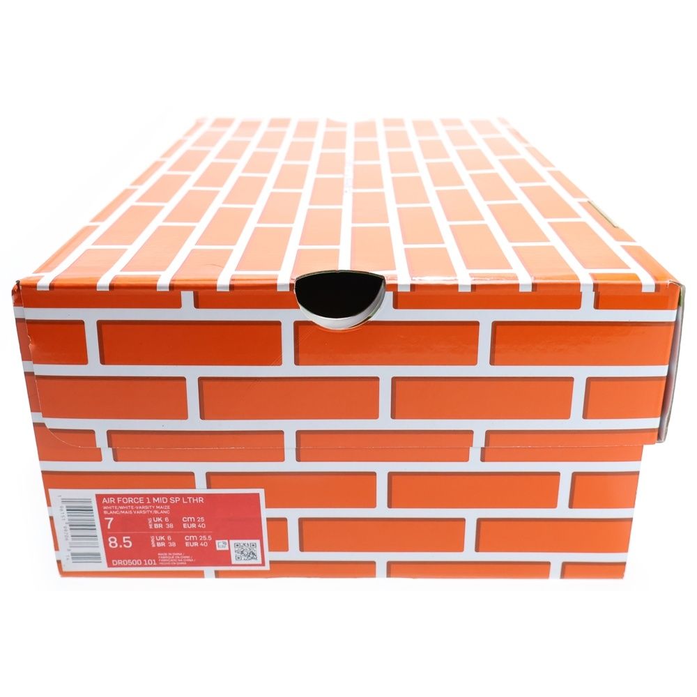  NIKE ナイキ ×OFF-WHITE AIR FORCE 1 MID SP LTHR オフホワイト エアフォース ミッドカットスニーカー ホワイト|イエロー US 7|25 cm DR 0500-101 スニーカー 靴