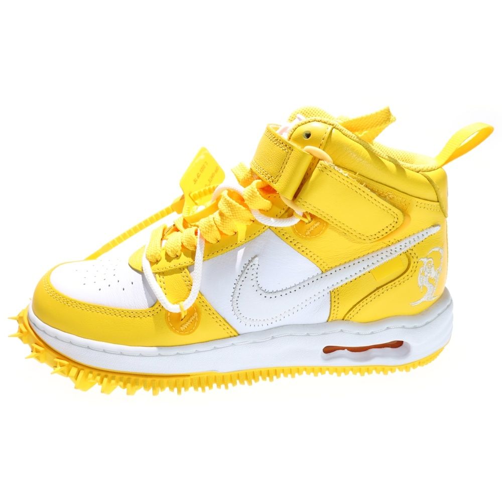 NIKE ナイキ ×OFF-WHITE AIR FORCE 1 MID SP LTHR オフホワイト エアフォース ミッドカットスニーカー ホワイト|イエロー US 7|25 cm DR 0500-101