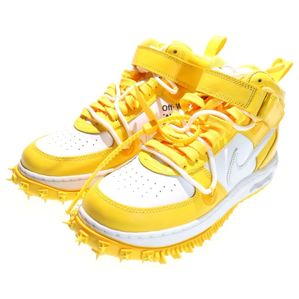 NIKE ナイキ ×OFF-WHITE AIR FORCE 1 MID SP LTHR オフホワイト エアフォース ミッドカットスニーカー ホワイト|イエロー US 7|25 cm DR 0500-101
