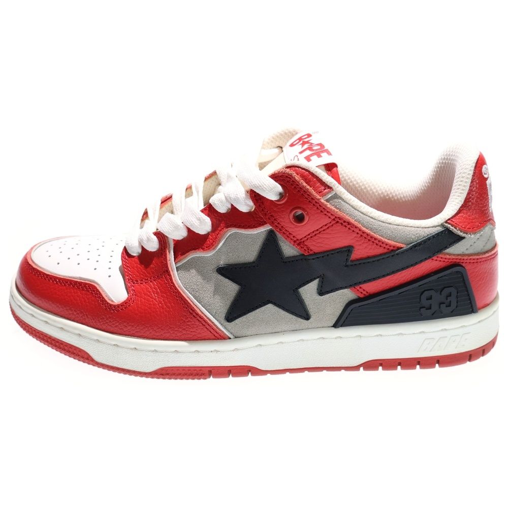 A BATHING APE アベイシングエイプ SK 8 BAPE STA ベイプ スケートスター ローカットスニーカー レッド US 8|26 cm