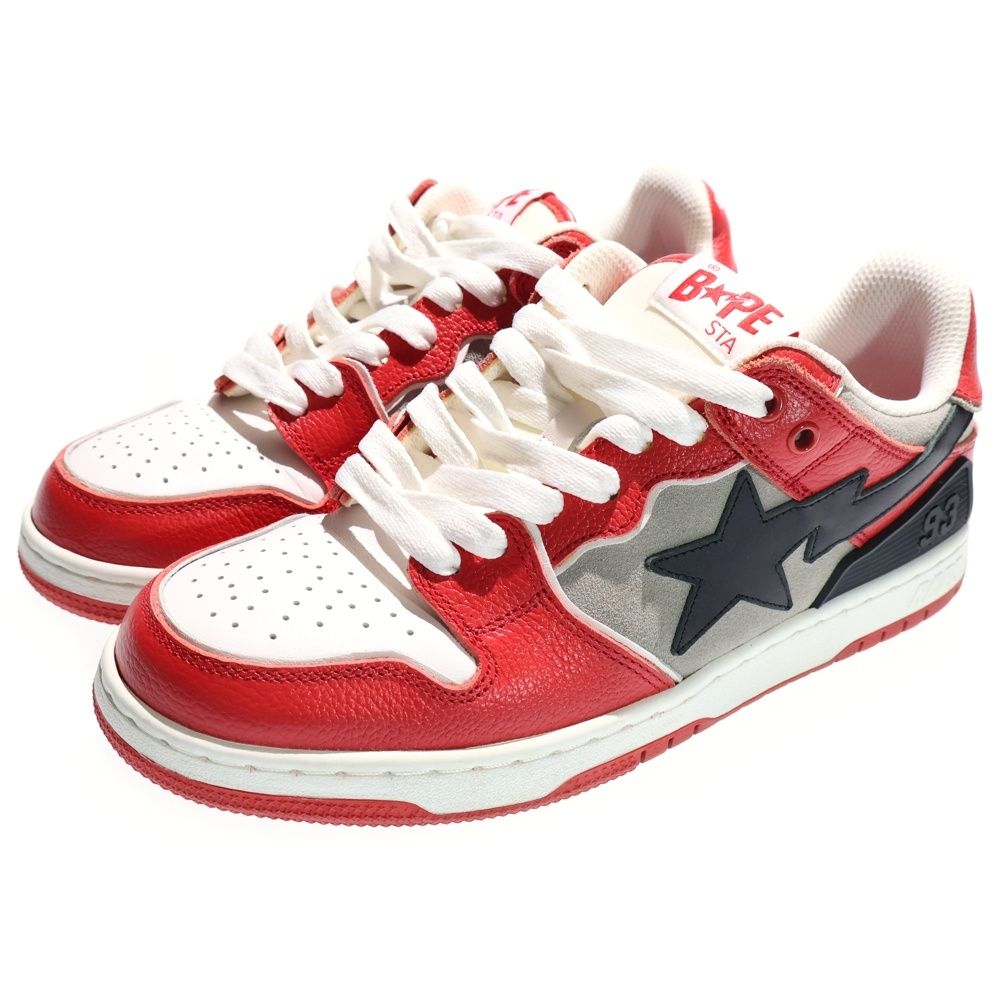 A BATHING APE アベイシングエイプ SK 8 BAPE STA ベイプ スケートスター ローカットスニーカー レッド US 8|26 cm