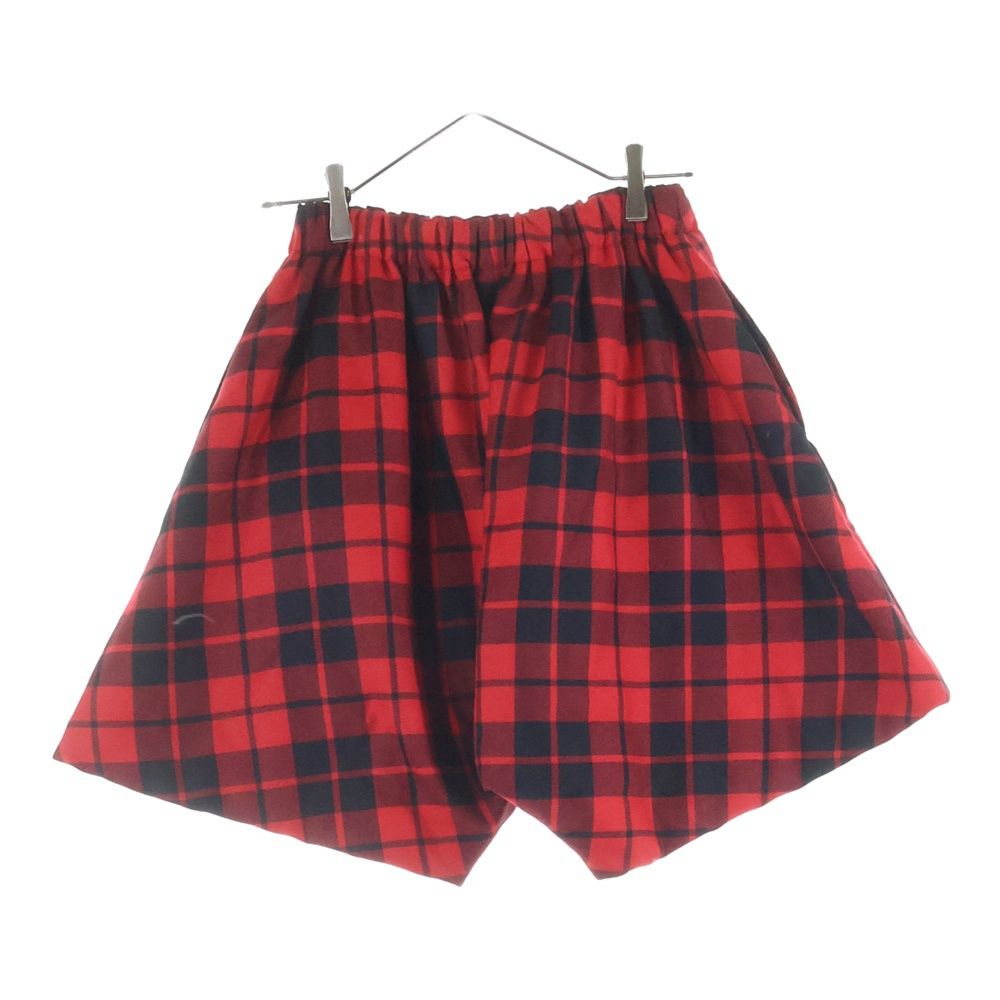 COMME des GARCONS コムデギャルソン 10 AW タータンチェック ウールサルエルショートパンツ レッド レディース GF-P 048