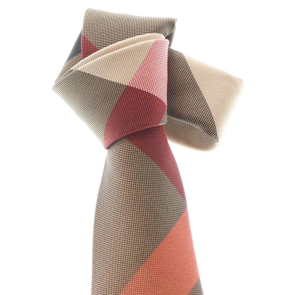 BURBERRY (バーバリー) チェック シルク ネクタイ ブラック/ブラウン