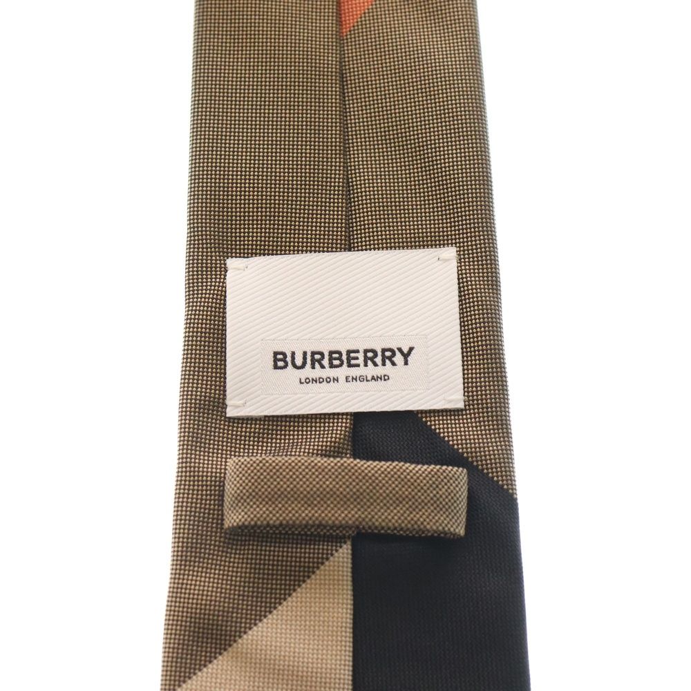 BURBERRY (バーバリー) チェック シルク ネクタイ ブラック/ブラウン