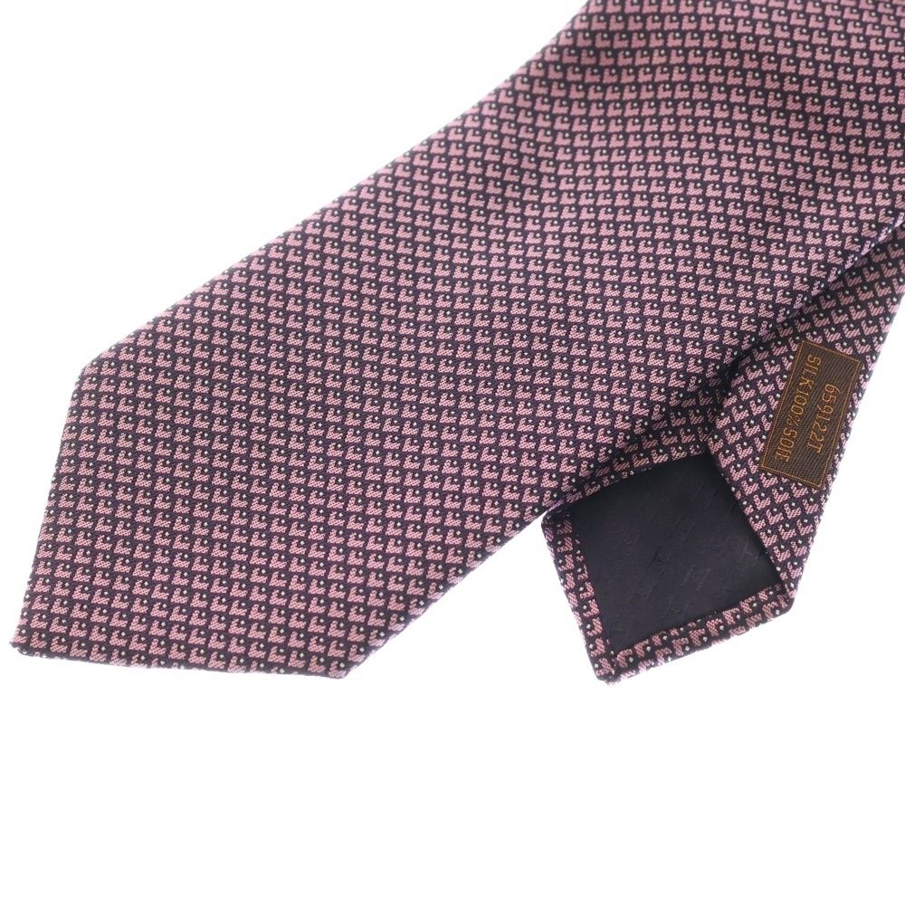 HERMES (エルメス) CRAVATE クラヴァット ハート ロゴ刺繍 シルク