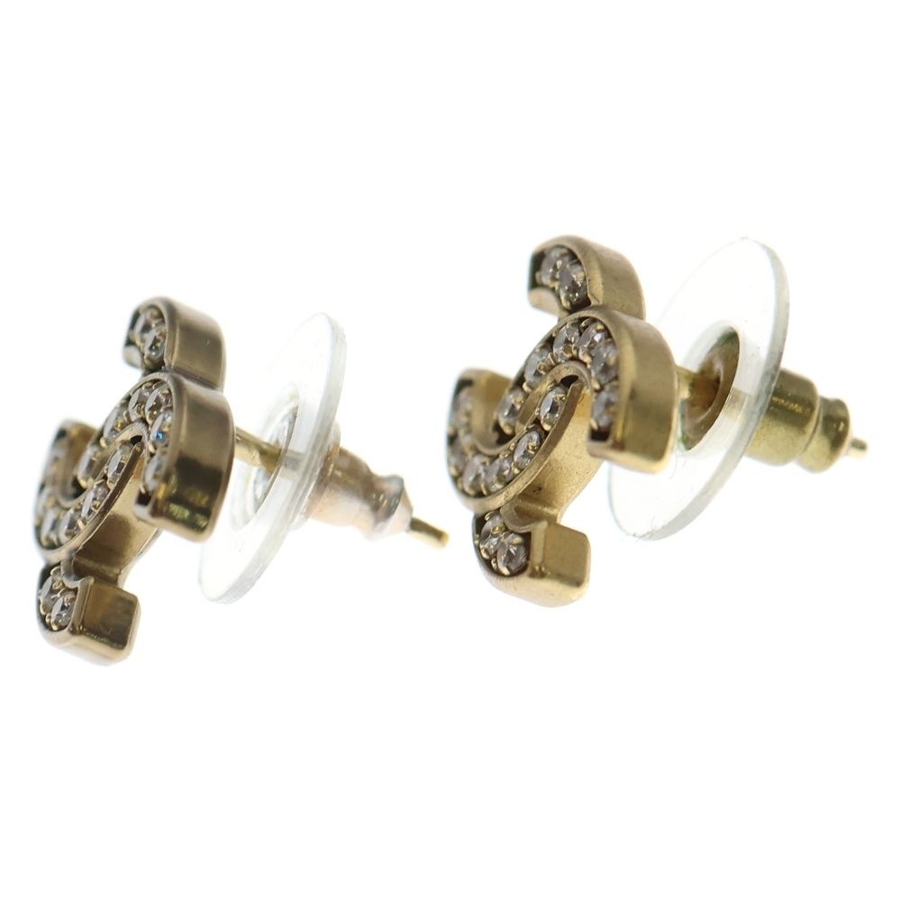  CHANEL シャネル ココマーク ラインストーン ロゴピアス ゴールド その他 ヘアアクセサリー