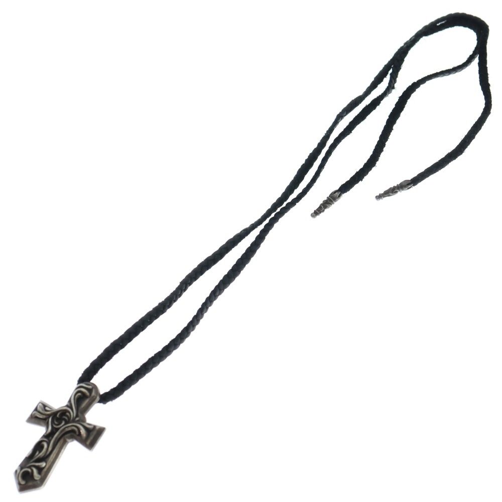 CHROME HEARTS クロムハーツ LRG VULCAN CROSS LB w|レザーブレイド ラージ バルカンクロス ペンダントトップ シルバー