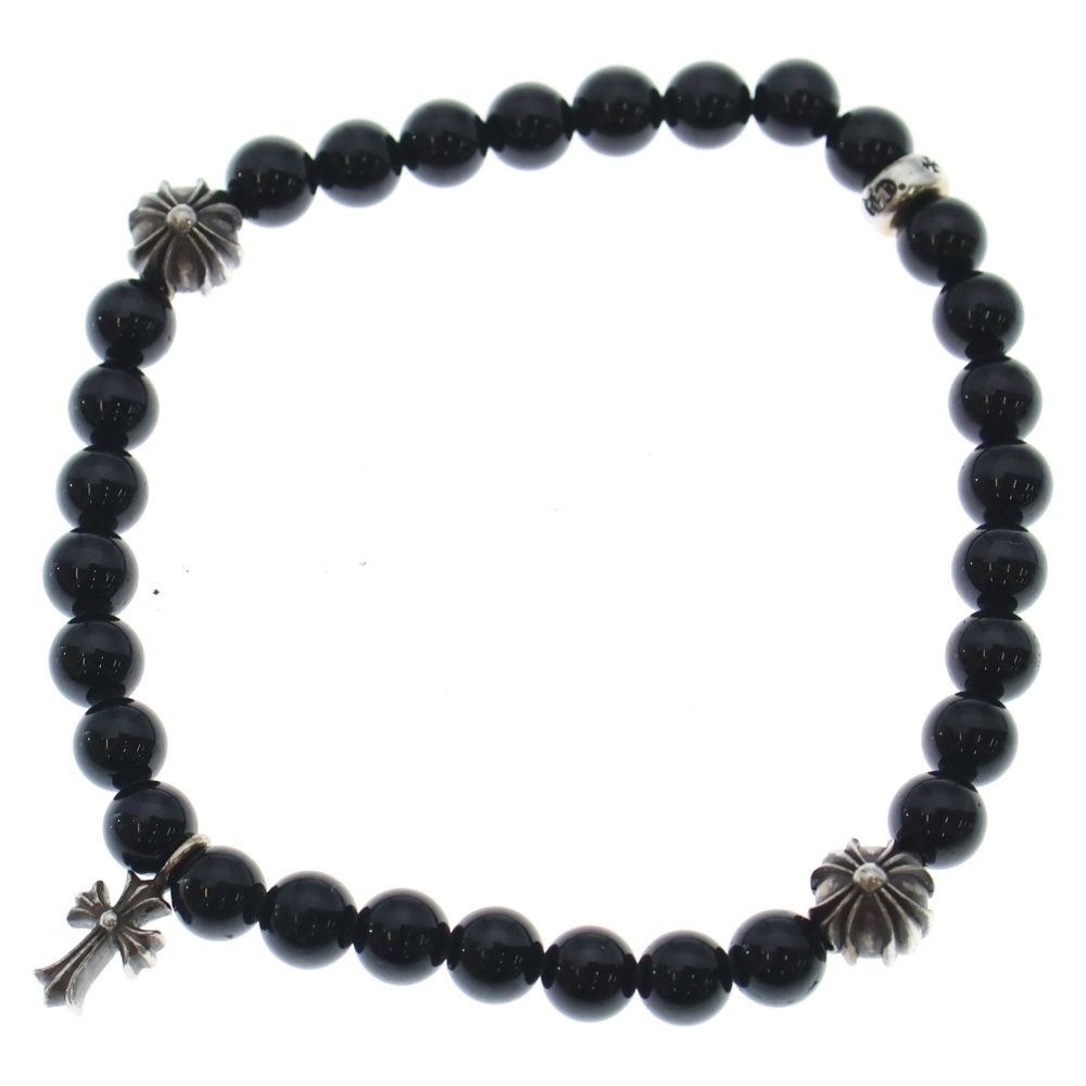 CHROME HEARTS クロムハーツ 6 mm BEAD mmビーズブレス STACK CH mmビーズブレスレット ブラック|シルバー