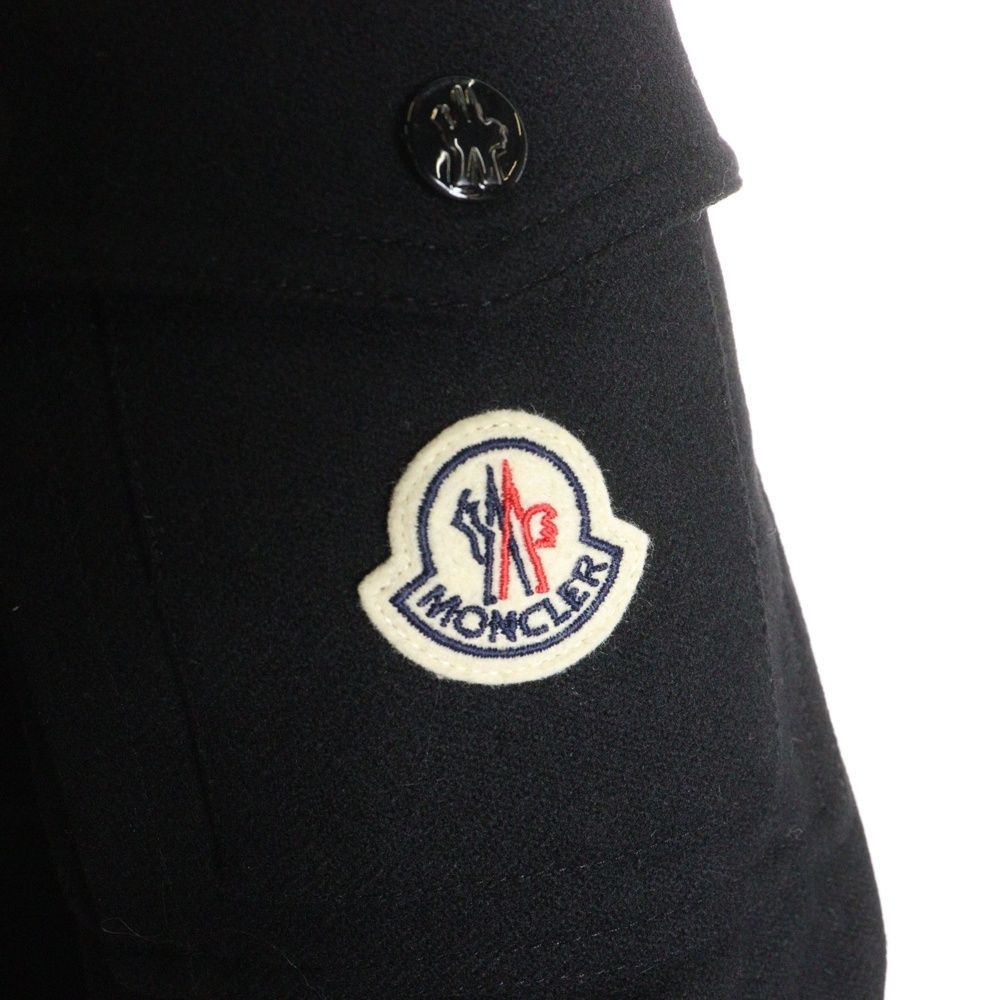 ナイロン|ウール切返しショートダウンジャケット ブラック