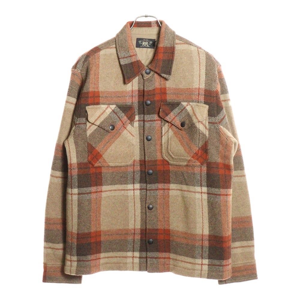 RRL ダブルアールエル 22 AW ウールチェック ワークシャツジャケット ベージュ