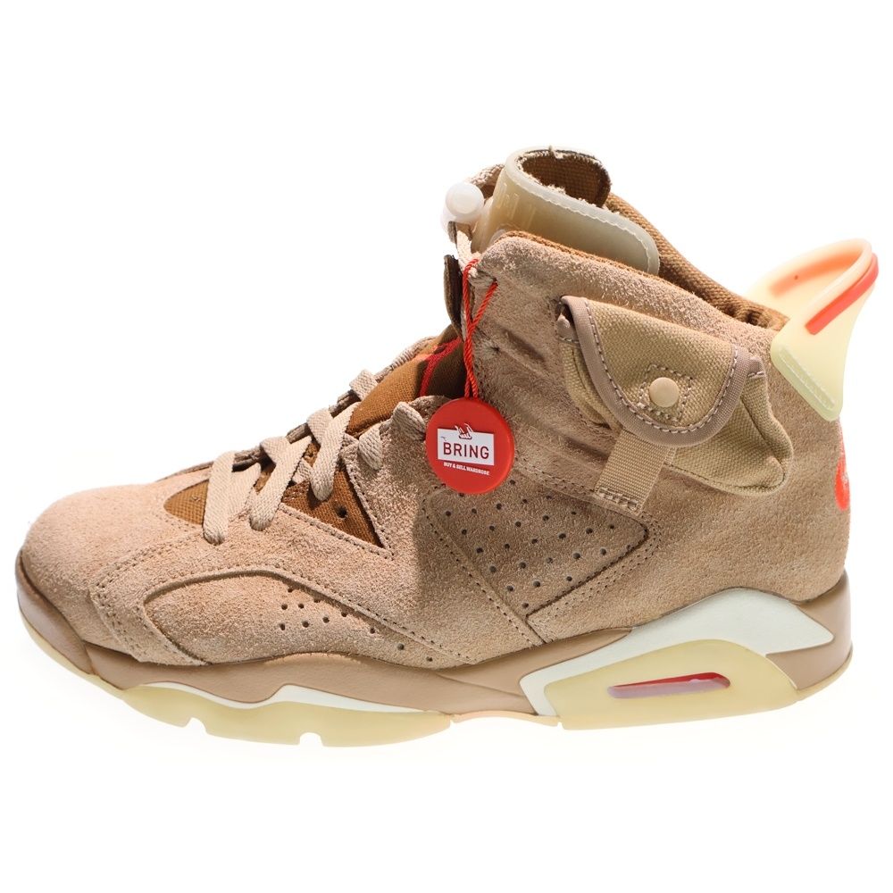 NIKE ナイキ ×TRAVIS SCOTT AIR JORDAN 6 RETRO SP BRITISH KAHKI DH 0690-200 トラヴィススコット エアジョーダン6 ハイカットスニーカー ベージュ US 8.5|26.5 cm