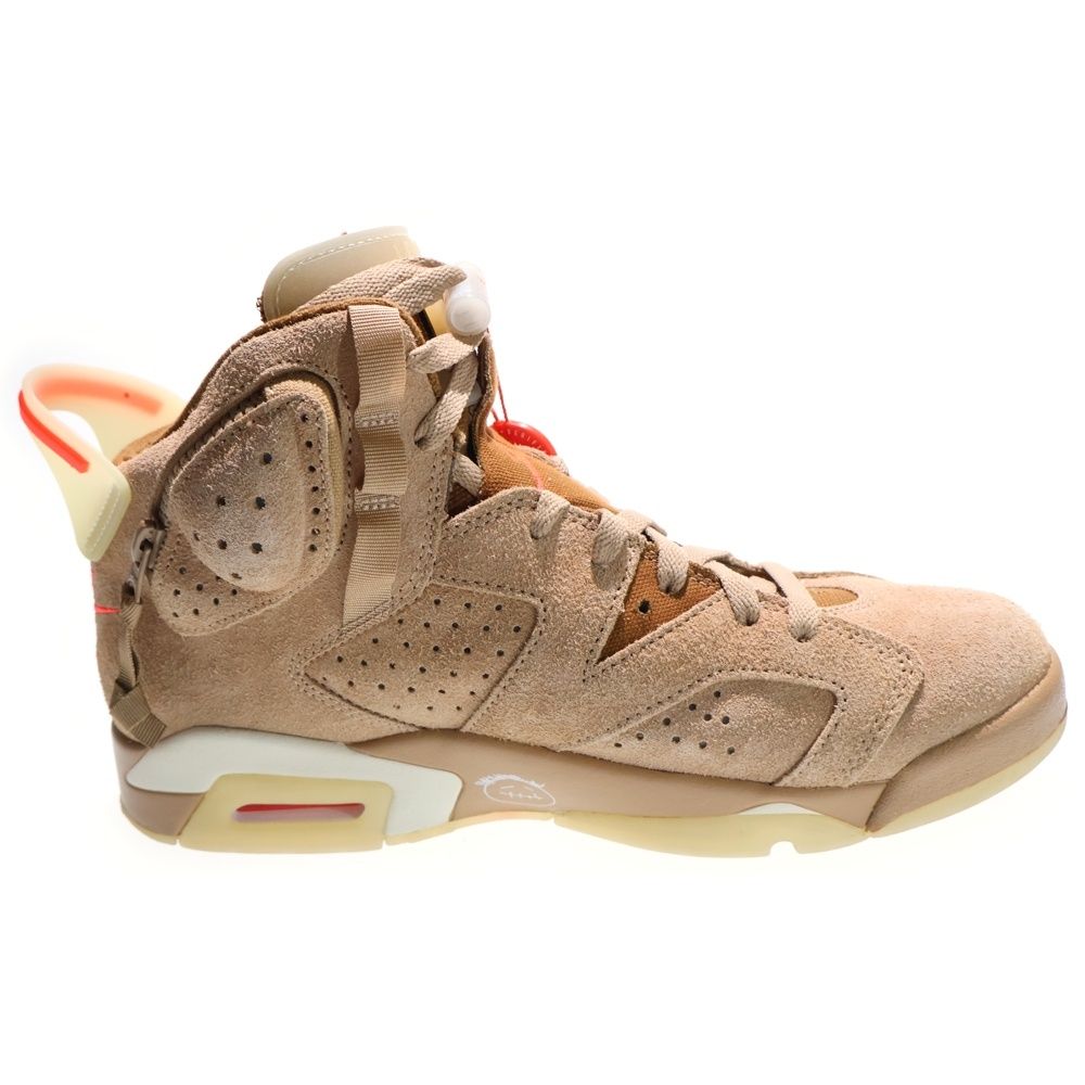  NIKE ナイキ ×TRAVIS SCOTT AIR JORDAN 6 RETRO SP BRITISH KAHKI DH 0690-200 トラヴィススコット エアジョーダン6 ハイカットスニーカー ベージュ US 8.5|26.5 cm スニーカー 靴