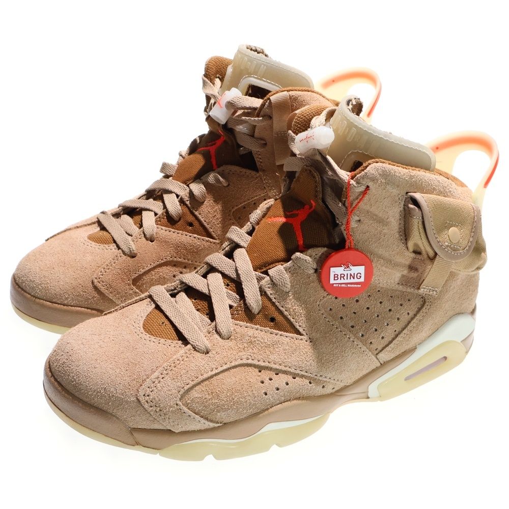 NIKE ナイキ ×TRAVIS SCOTT AIR JORDAN 6 RETRO SP BRITISH KAHKI DH 0690-200 トラヴィススコット エアジョーダン6 ハイカットスニーカー ベージュ US 8.5|26.5 cm