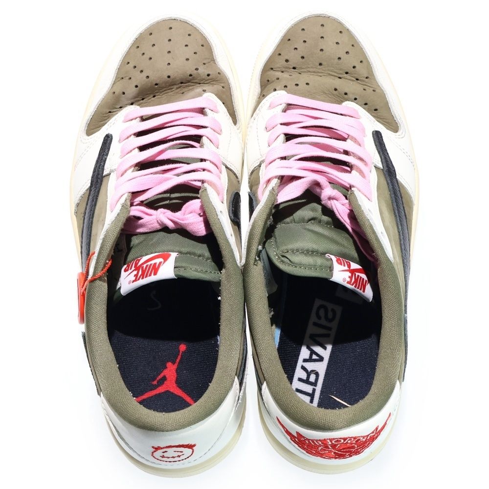 NIKE ナイキ ×TRAVIS SCOTT AIR JORDAN 1 LOW OG REVERSE OLIVE DM 7866-200 トラヴィススコット エアジョーダン リバース オリーブ ローカットスニーカー US 9.5|27.5 cm スニーカー 靴