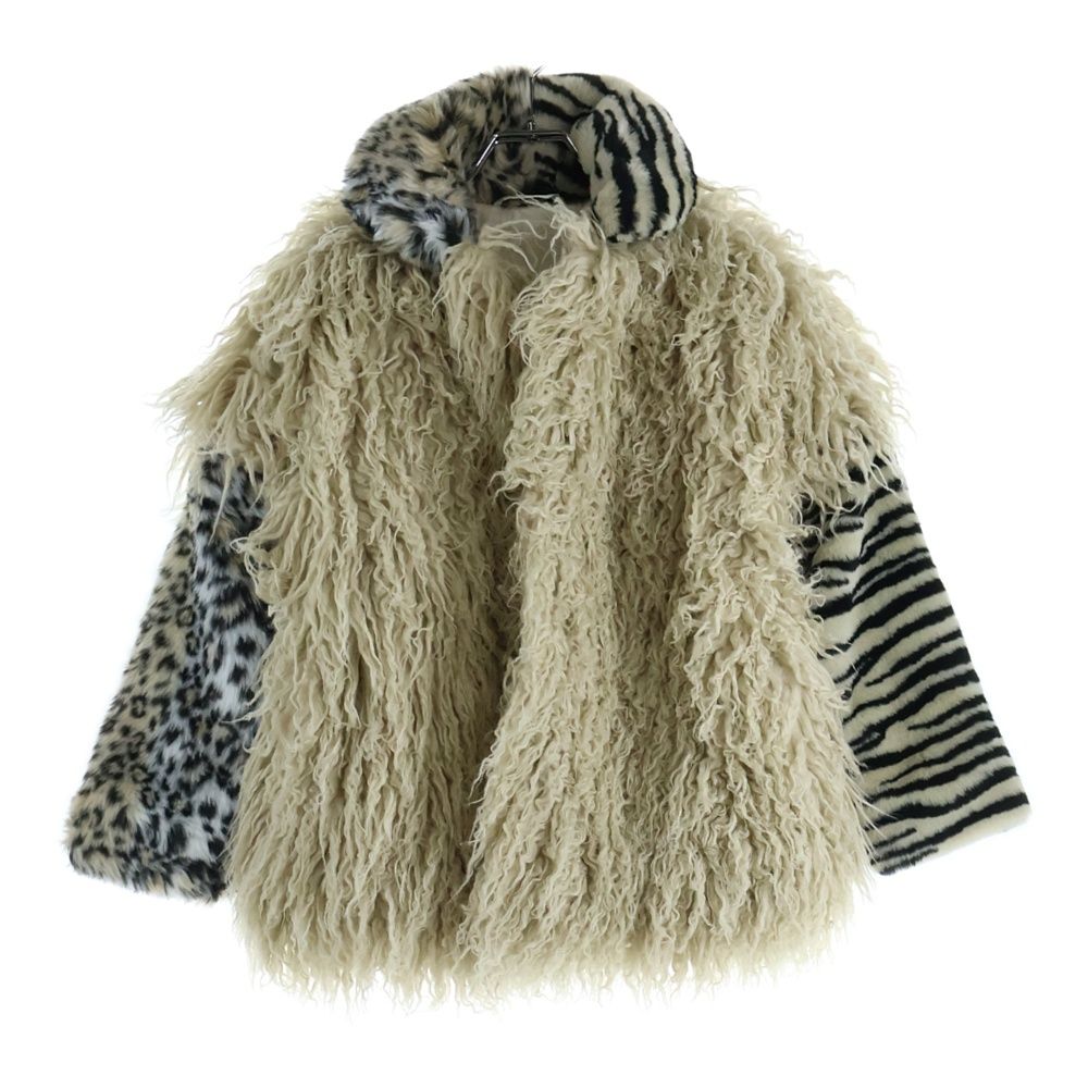 DIESEL ディーゼル ロングファー レオパードカラー ジャケット ベージュ