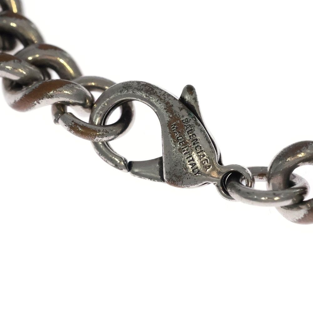  BALENCIAGA バレンシアガ BB Icon Gourmette BBロゴ チェーンブレスレット シルバー ブレスレット アクセサリー