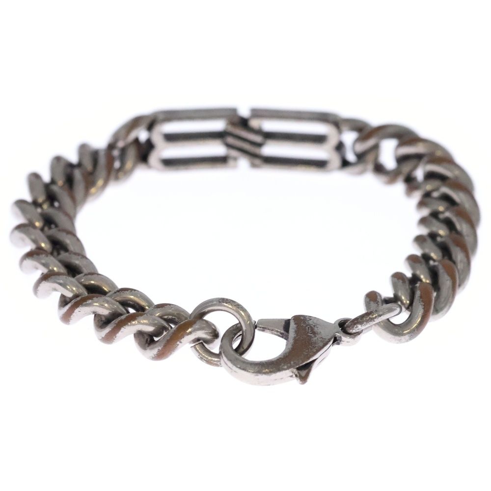 BALENCIAGA バレンシアガ BB Icon Gourmette BBロゴ チェーンブレスレット シルバー