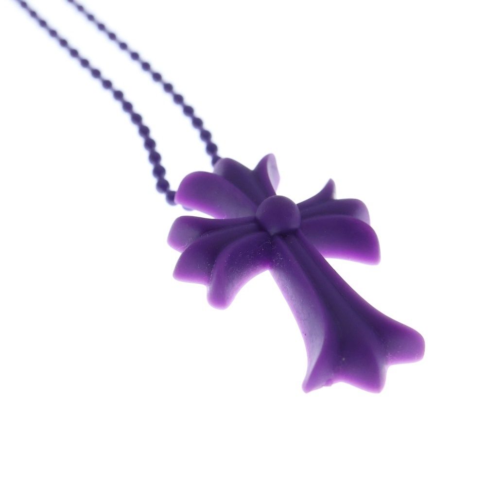  CHROME HEARTS クロムハーツ RUBBER CH CRS SML スモールCHクロス ラバーネックレス シリコン パープル BCA 306 ネックレス アクセサリー