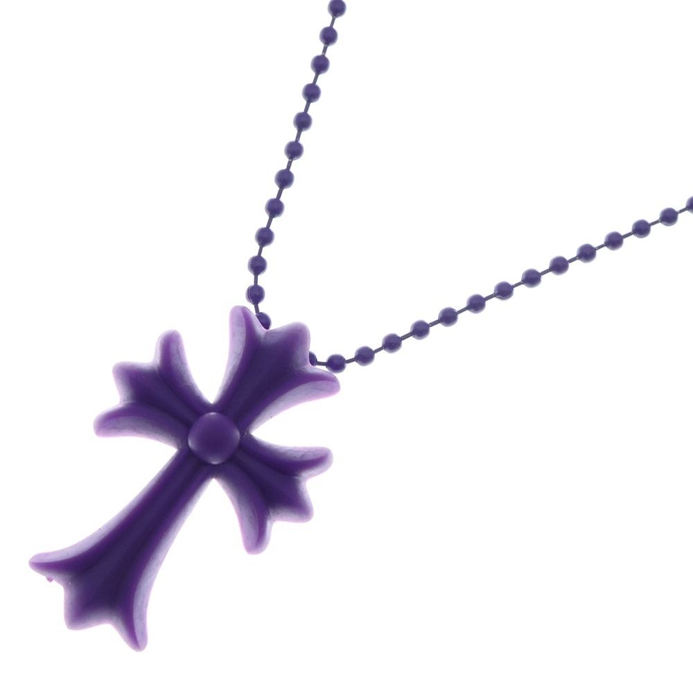 CHROME HEARTS クロムハーツ RUBBER CH CRS SML スモールCHクロス ラバーネックレス シリコン パープル BCA 306