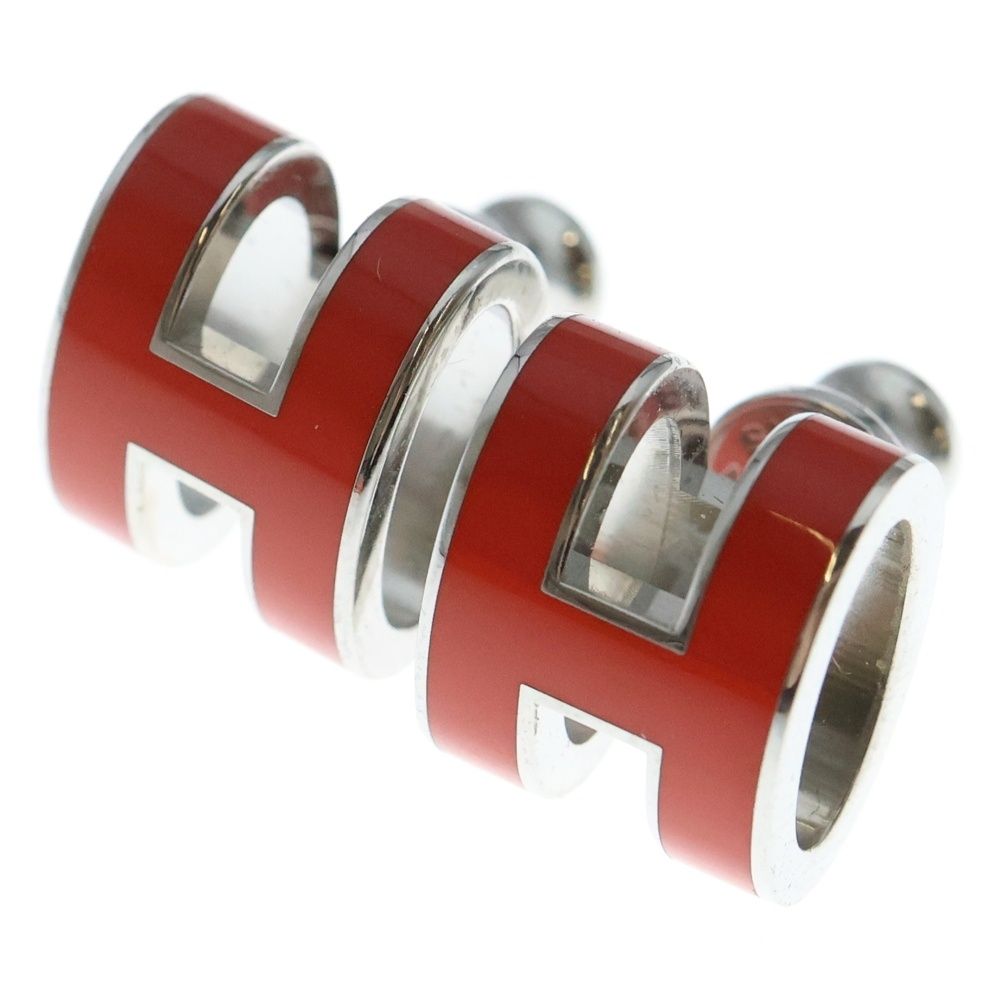 HERMES エルメス ポップアッシュ ピアス オレンジ シルバー金具