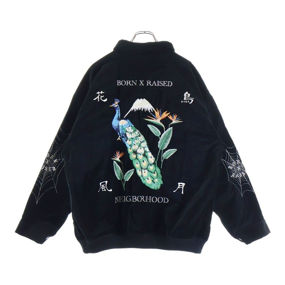 ネイバーフッド 25 SS ×BORN X RAISED JACKET ボーンアンドレイズド ジップアップ スーベニアジャケット ブラック -JKM 01 S