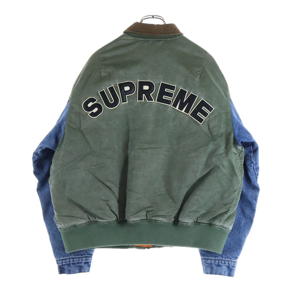 SUPREME シュプリーム 23 SS Denim Sleeve MA-1 デニムスリーブ フライトボンバージャケット ブルゾン カーキ|インディゴ