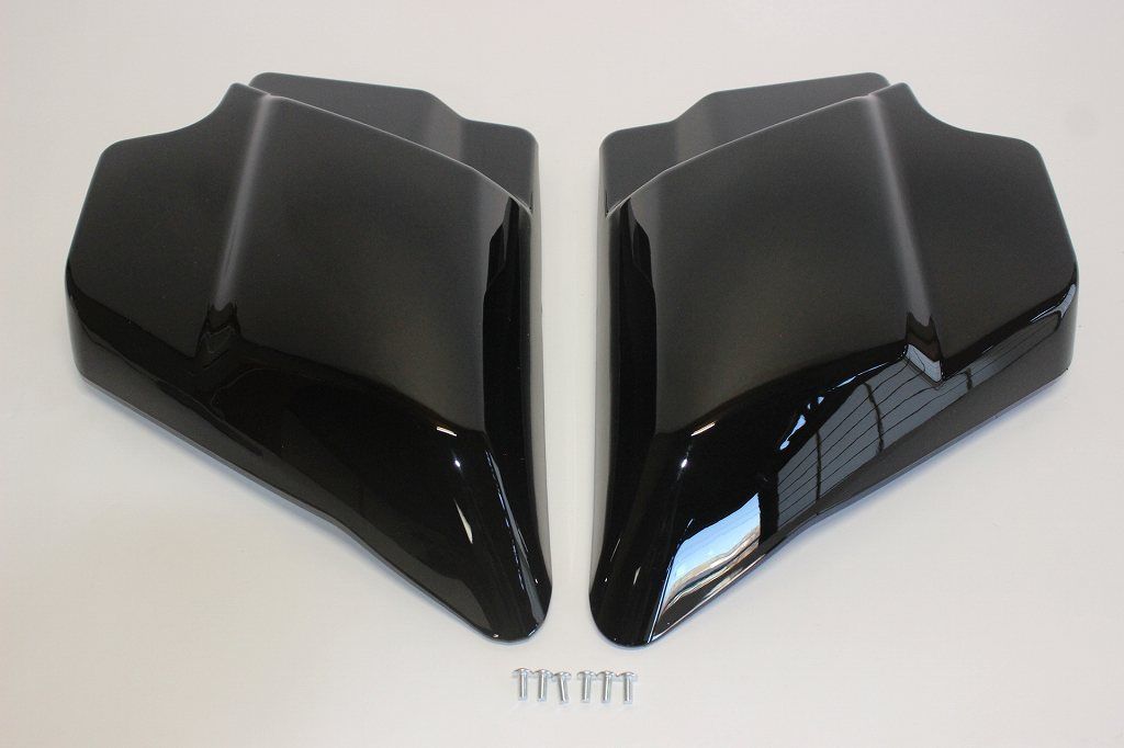訳あり品 harley サイドカバー 標準サドルバック延長用 スムース 2014- 黒