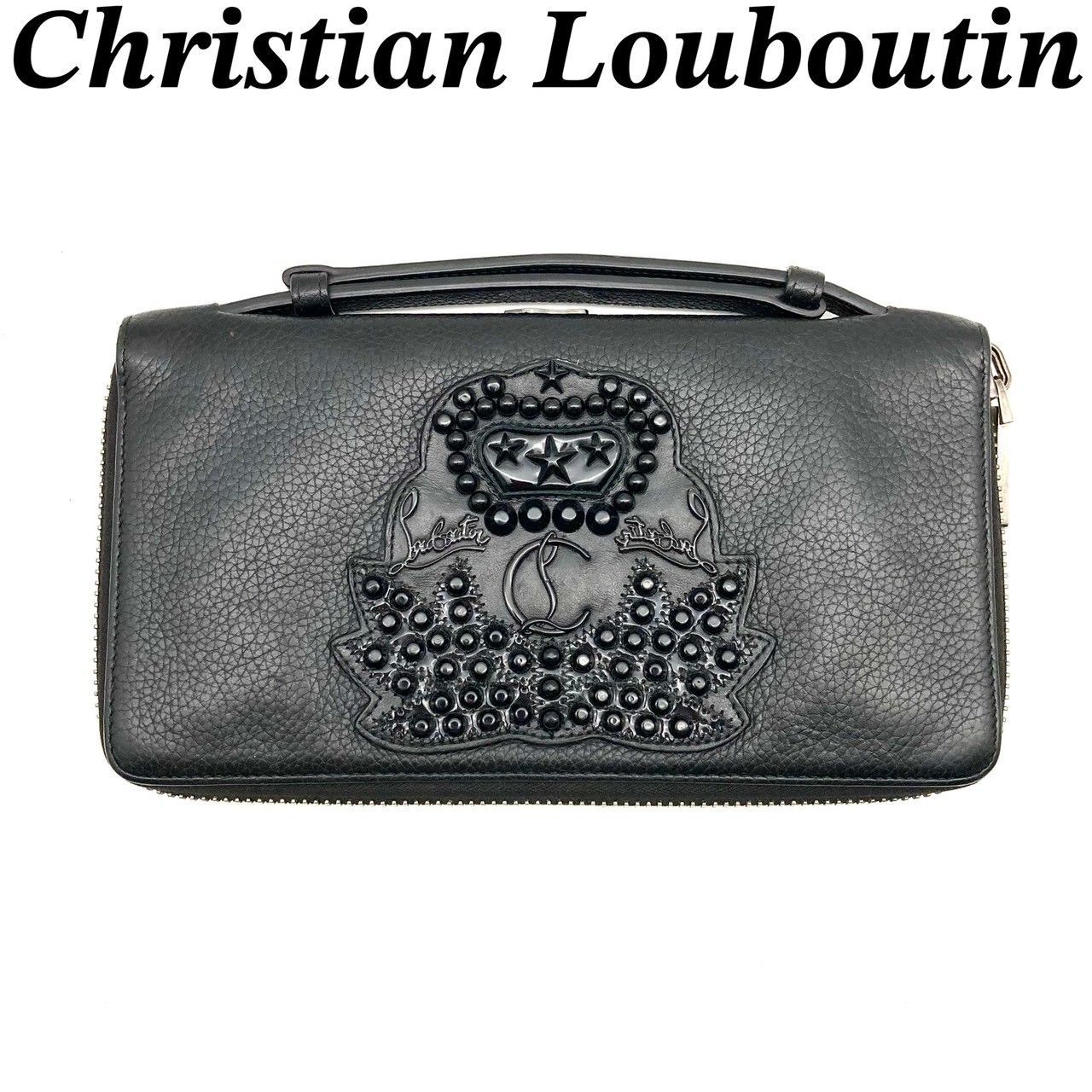 クリスチャンルブタン パネトーネ トラベルケース レザー ブラック