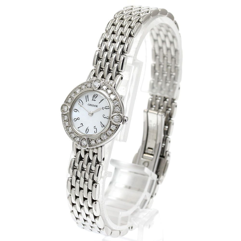 セイコー SEIKO GSTE 849|1 E 70-0 CY 0 クレドール ダイヤベゼル クォーツ レディース _932964