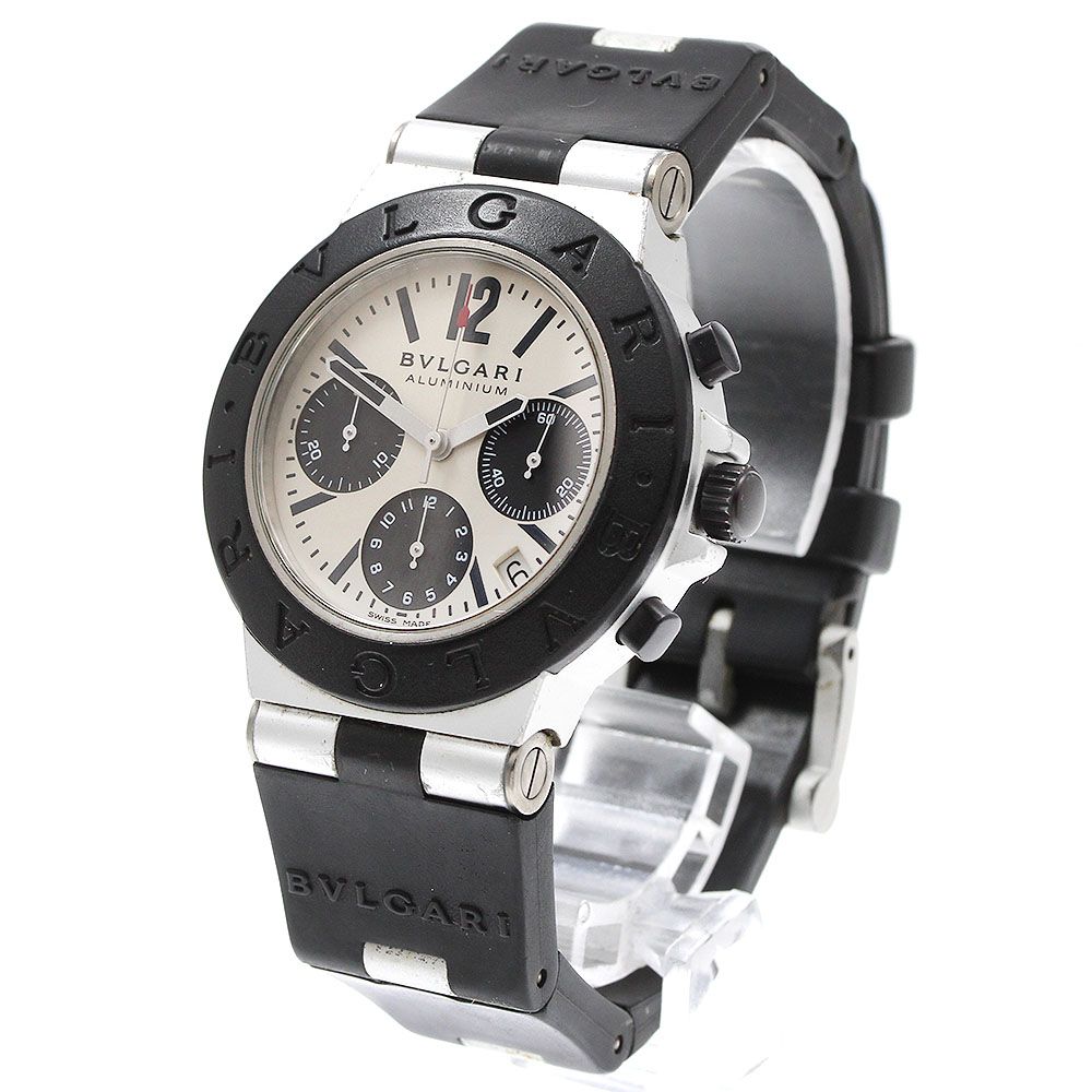 ベルト訳あり ブルガリ BVLGARI AC 38 TA アルミニウム デイト クロノグラフ 自動巻き メンズ _922170