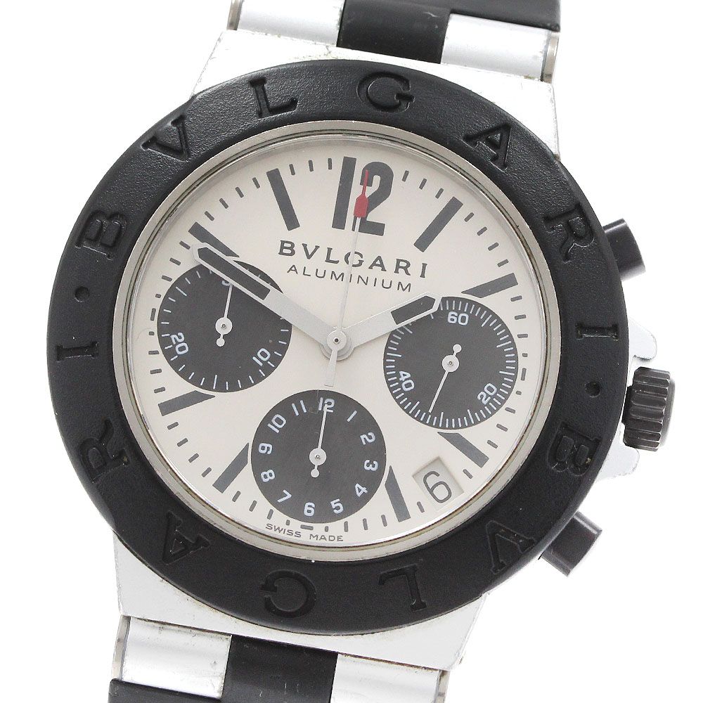 ベルト訳あり ブルガリ BVLGARI AC 38 TA アルミニウム デイト クロノグラフ 自動巻き メンズ _922170