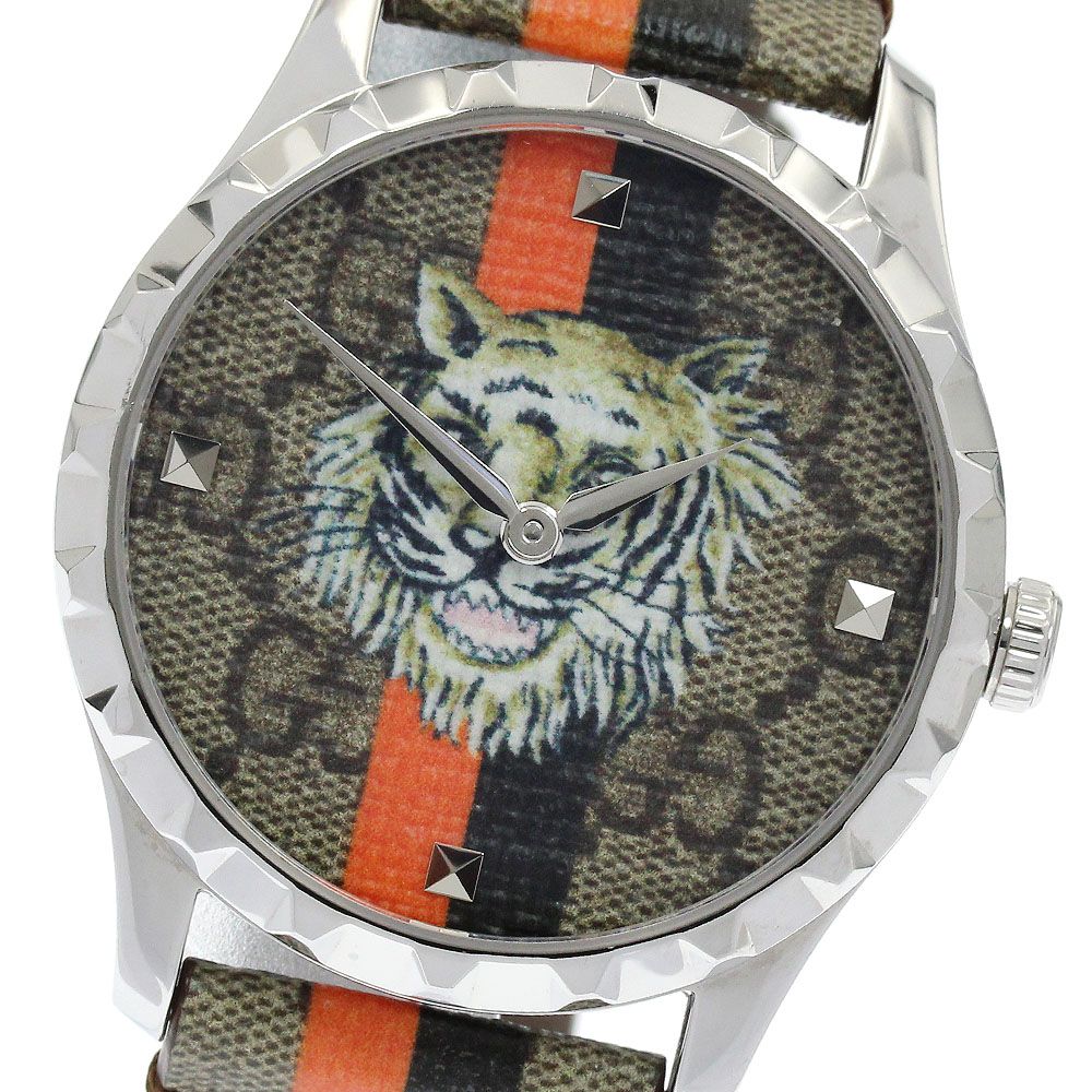 グッチ GUCCI 126.4/YA1264186 Gタイムレス タイガー クォーツ 