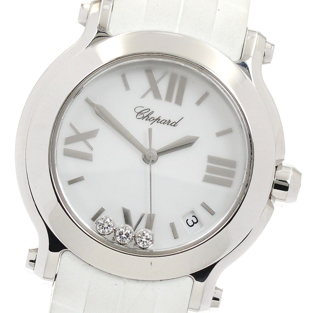ショパール Chopard 278475-3016 ハッピースポーツ マーク2 3 Pダイヤ デイト クォーツ レディース 保証書付き_930882