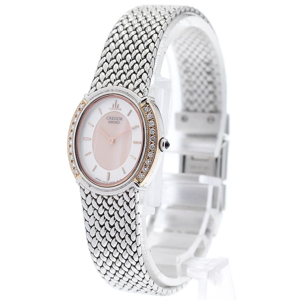セイコー SEIKO GSWE 986|5 A 70-3000 クレドール シグノ サイドダイヤ クォーツ レディース _930635