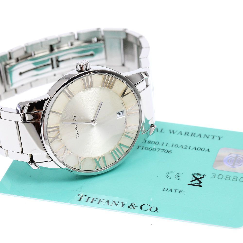 ティファニー TIFFANY-Co. Z 1800.11. アトラス ドーム デイト クォーツ メンズ 保証書付き_931890
