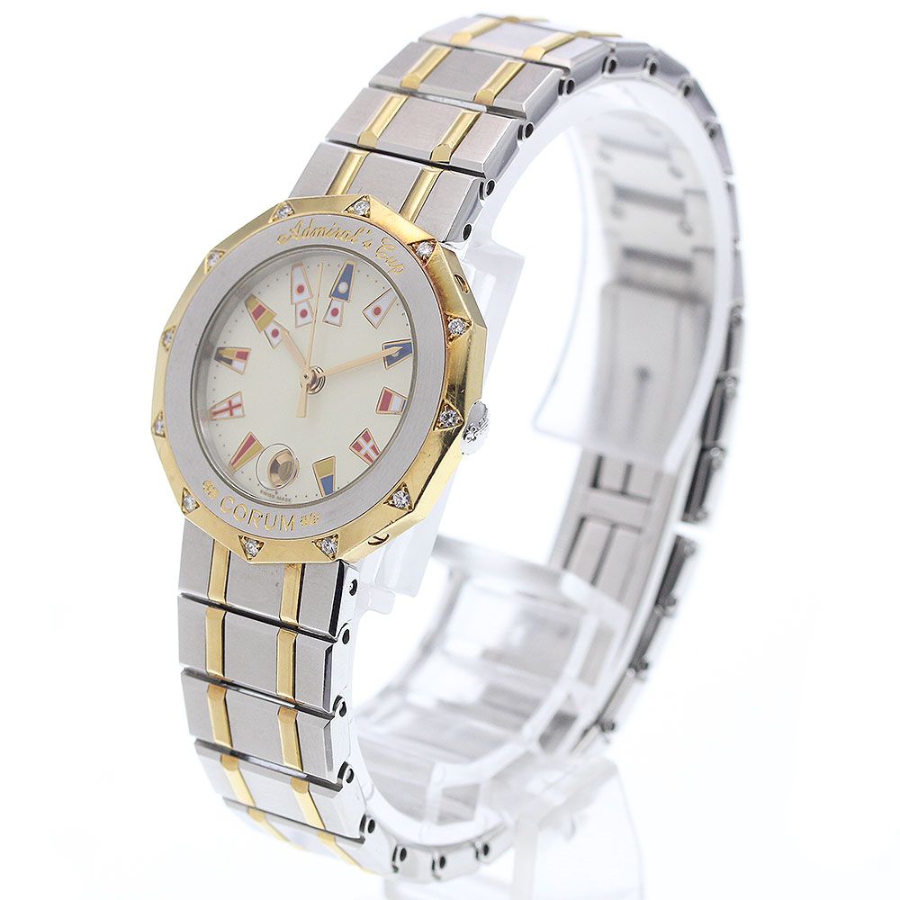 コルム CORUM 39.610.28 V-52 アドミラルズカップ 12 Pダイヤベゼル デイト クォーツ レディース _933914