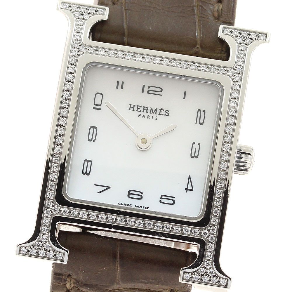 エルメス HERMES HH 1.235 Hウォッチ ダイヤベゼル クォーツ レディース _930873