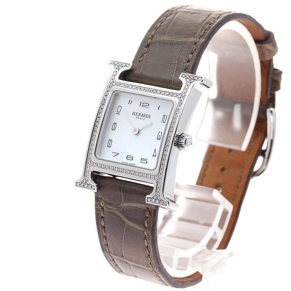 エルメス HERMES HH 1.235 Hウォッチ ダイヤベゼル クォーツ レディース _930873