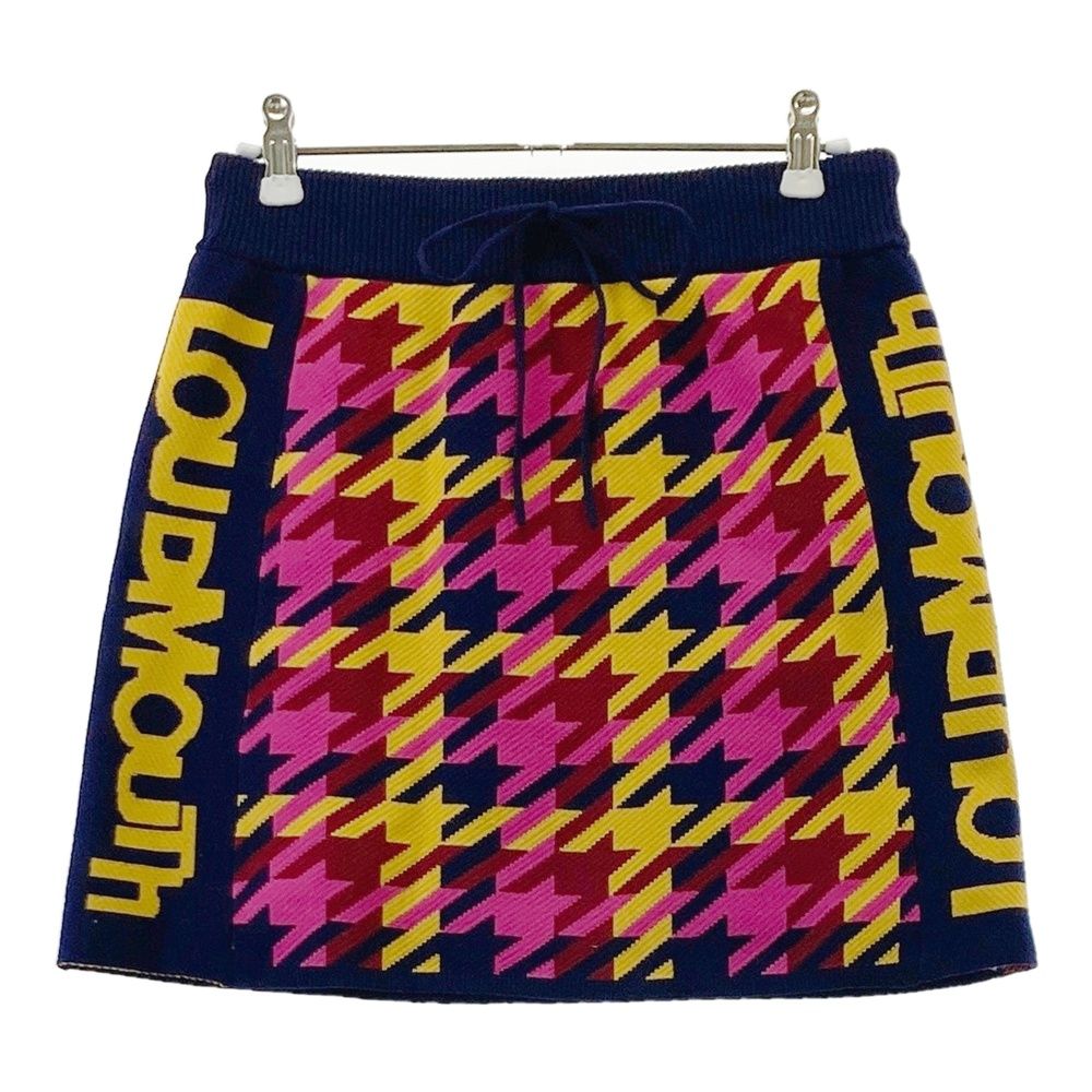 サイズ：M LOUD MOUTH ラウドマウス 蓄熱スカート 千鳥 ネイビー系