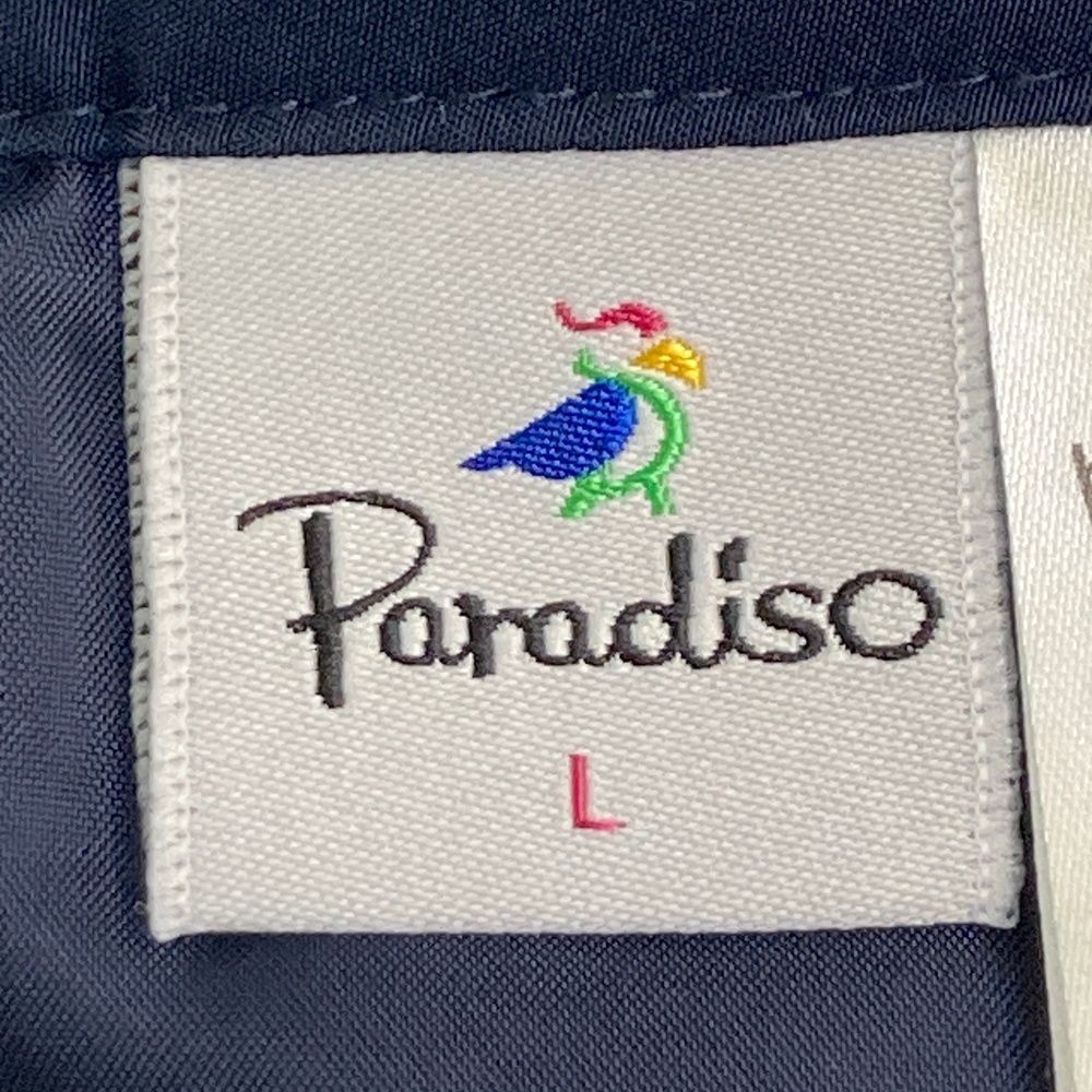 サイズ：L PARADISO パラディーゾ ロゴ刺繍入り中綿スカート ネイビー