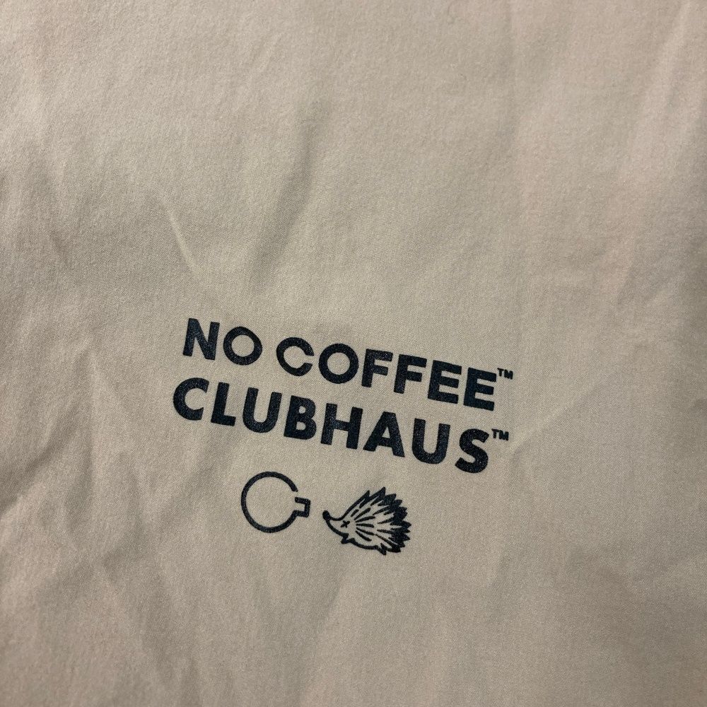 サイズ：XL NO COFFEE ノーコーヒー × CLUBHAUS 半袖ハーフジップT