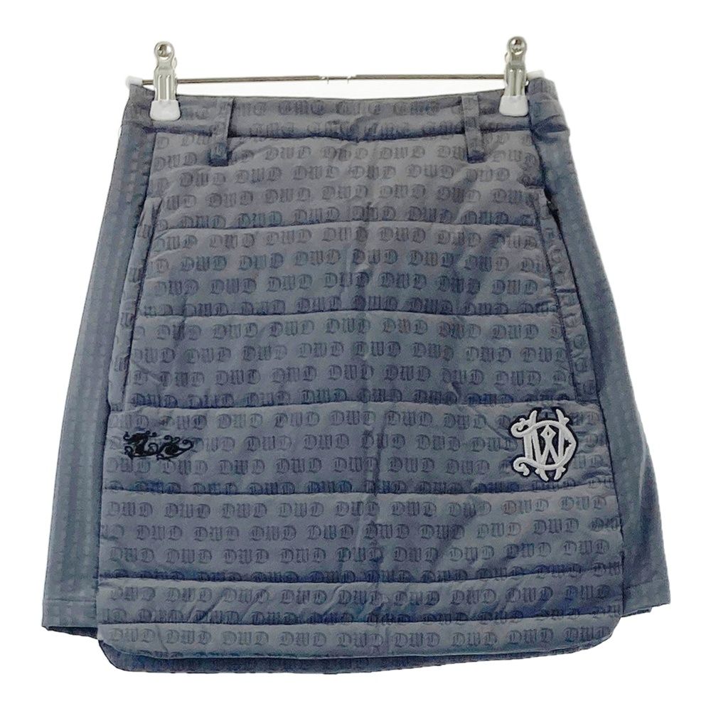 サイズ 1 DANCE WITH DRAGON ダンスウィズドラゴン 裏起毛 切替 中綿スカート 総柄 グレー系 ゴルフウェア レディース ストスト