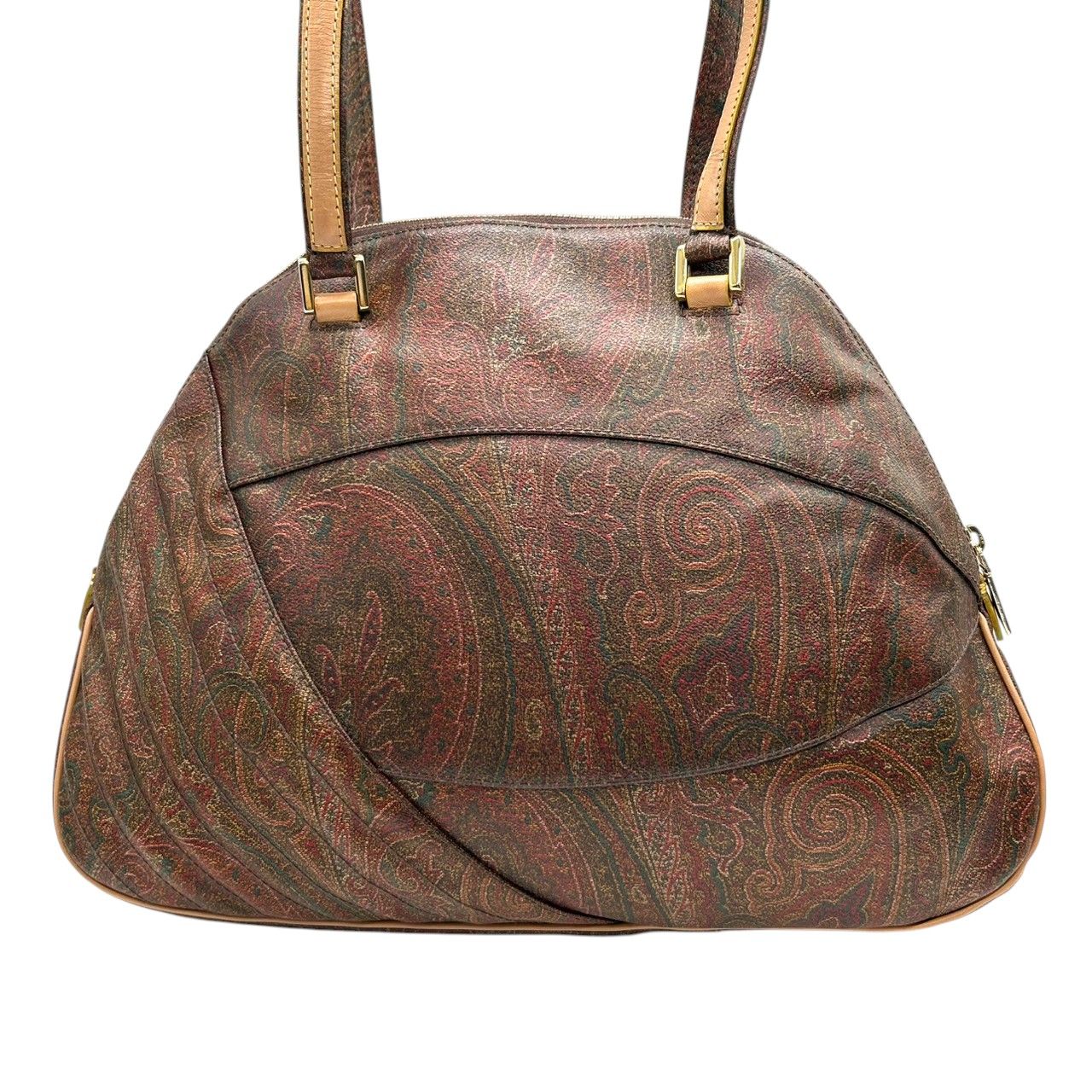 極 美品 エトロ ETRO ハンドバッグ トートバッグ ペイズリー PVC 