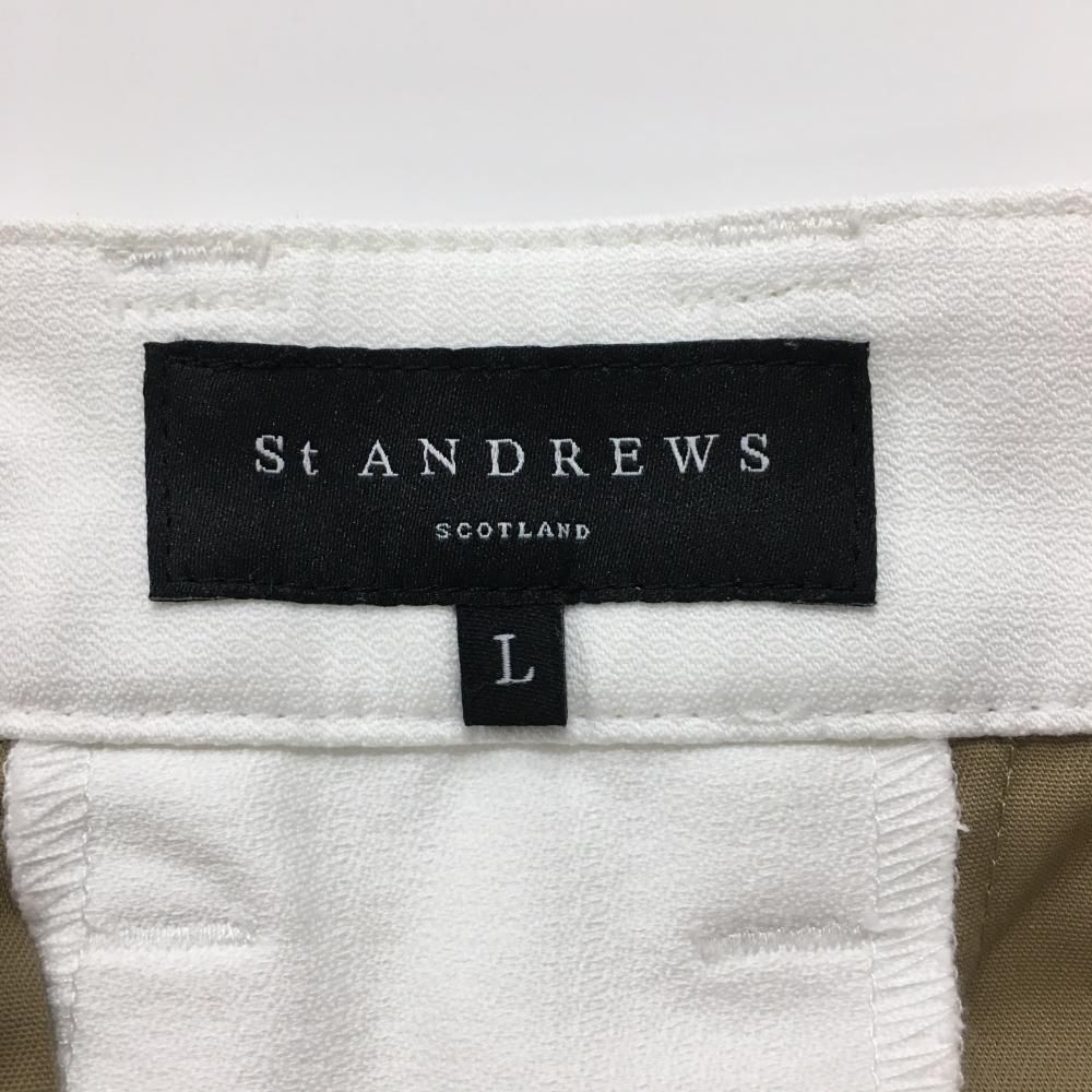美品】セントアンドリュース スカート 白 後ろ裾プリーツ ロゴ刺しゅう