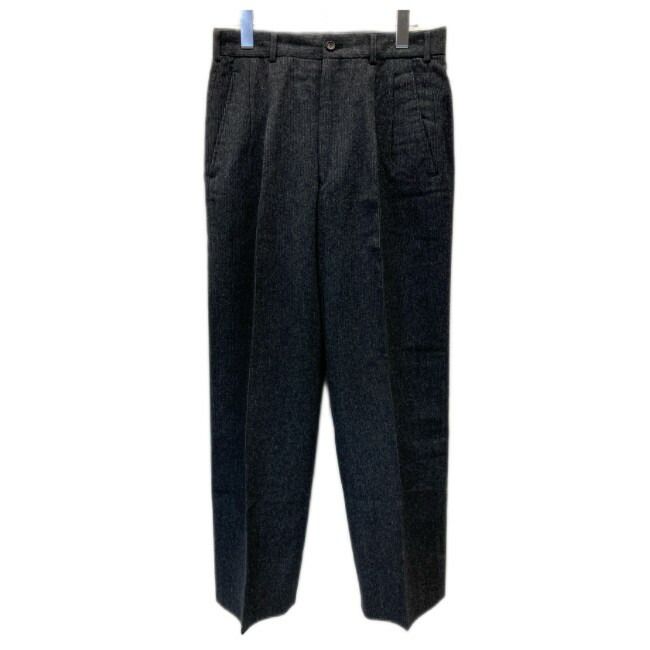 COMME des GARCONS HOMME スラックス ウールパンツ ボトムス 無地 ジップフライ ツータック 日本製 ドメスティック 古着
