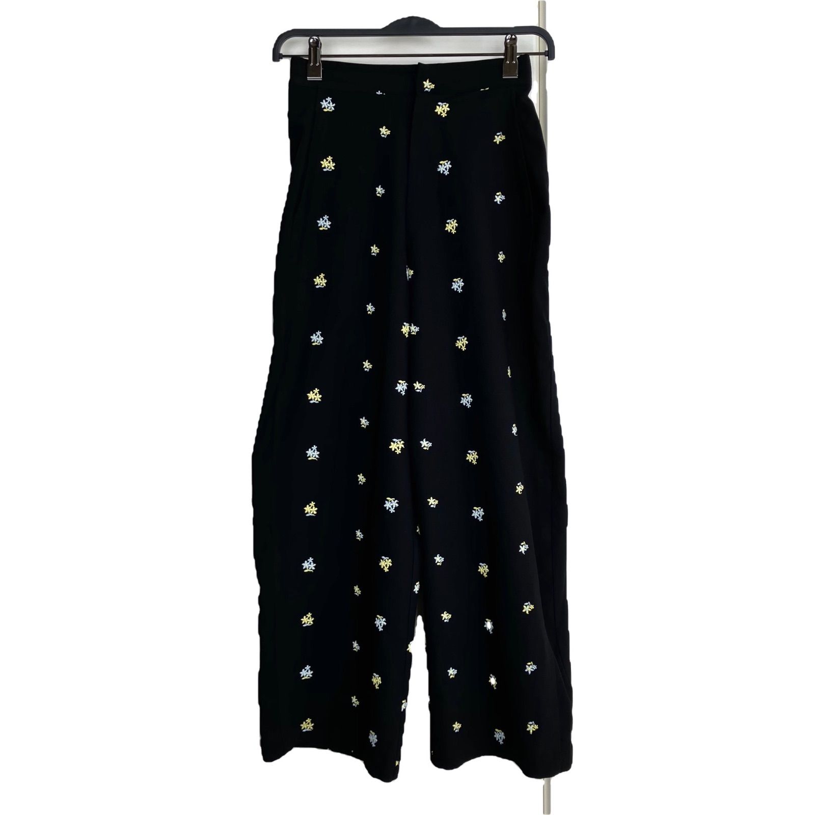 machatt エンブロイダリーワイドパンツ F ブラック 黒 マチャット 花柄