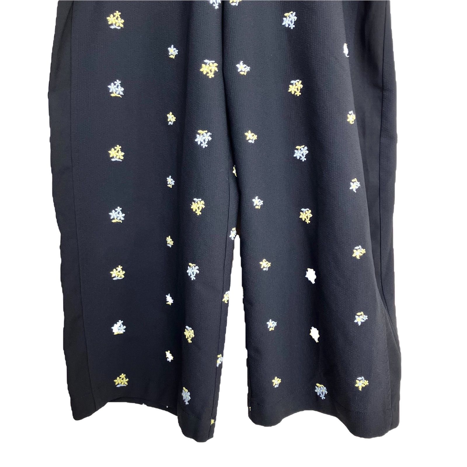 machatt エンブロイダリーワイドパンツ F ブラック 黒 マチャット 花柄